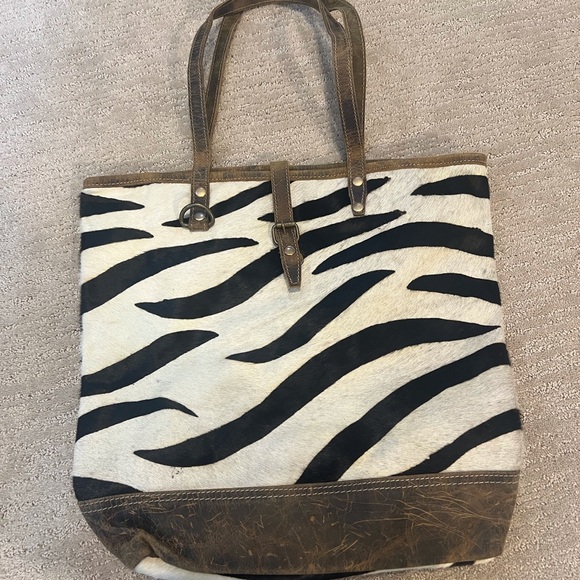 Myra Zebra Harion Leather Tote - Picture 6 of 10